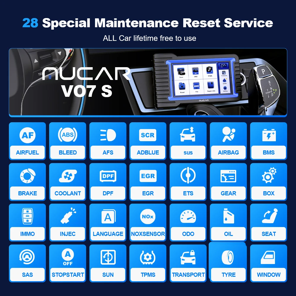 MUCAR VO7S CANFD herramienta de escaneo profesional Control bidireccional codificación ECU herramienta de diagnóstico de coche sistema completo escáner OBD2