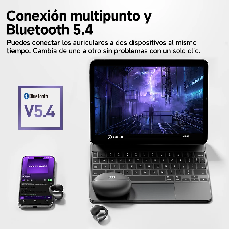 QCY Crossky C30 auriculares con Clip para la oreja Bluetooth 5,4 inalámbricos de oído abierto deportes TWS auriculares de doble conexión