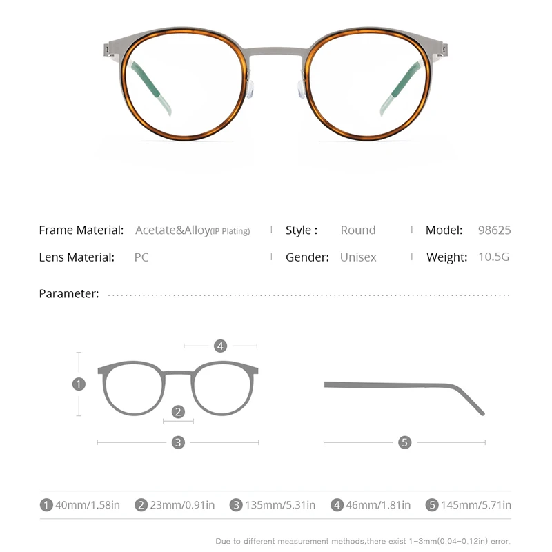 Montura de gafas de aleación de acetato FONEX para hombre, gafas redondas de diseño de marca, gafas coreanas ultraligeras de Dinamarca Morten sin tornillos 98625