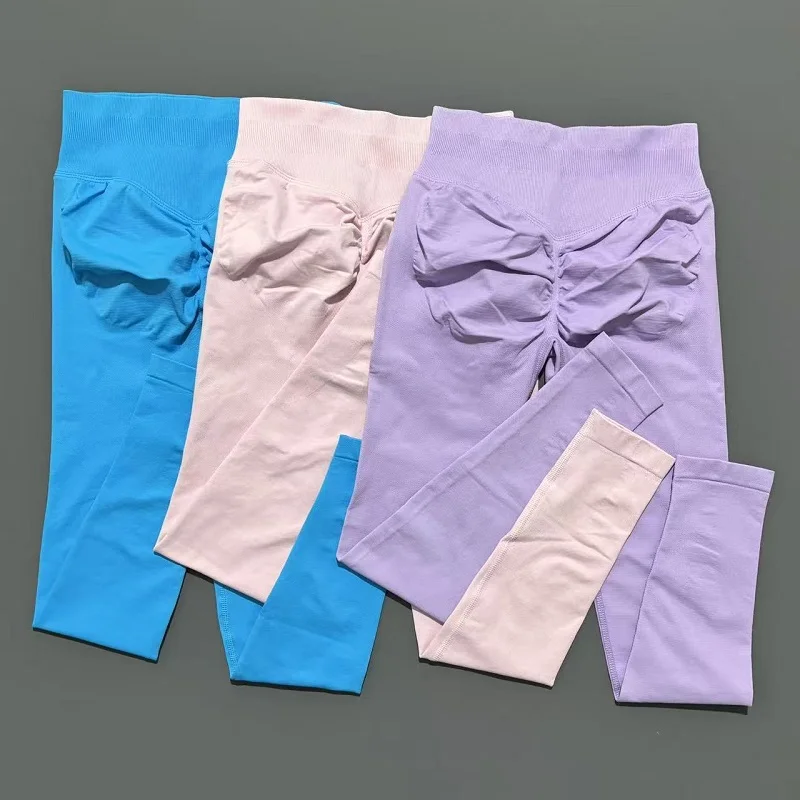 Mallas deportivas para mujer, pantalones largos de Yoga sin costuras, mallas elásticas para ejercicio, ropa deportiva para correr en bicicleta, pantalones de entrenamiento para gimnasio
