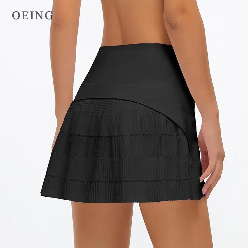Faldas de tenis deportivas para mujer, pantalones cortos de Fitness para correr, falda atlética de cintura alta con bolsillos, ropa deportiva plisada para Golf