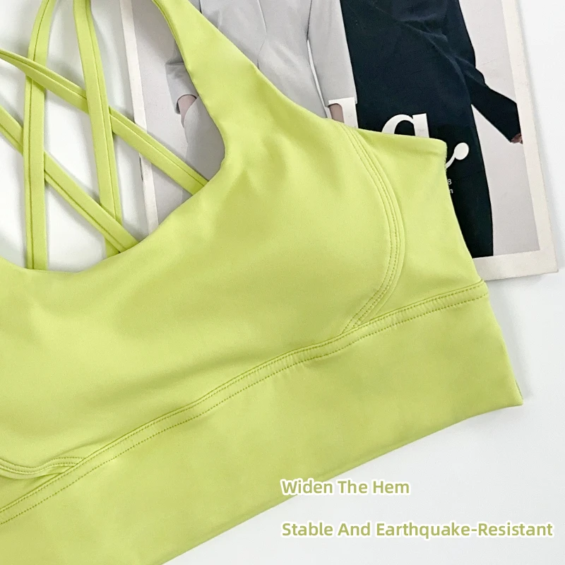 Sujetadores deportivos de Color sólido para mujer, sujetadores deportivos para correr en la espalda, Top de nailon, ropa interior Sexy transpirable para gimnasio