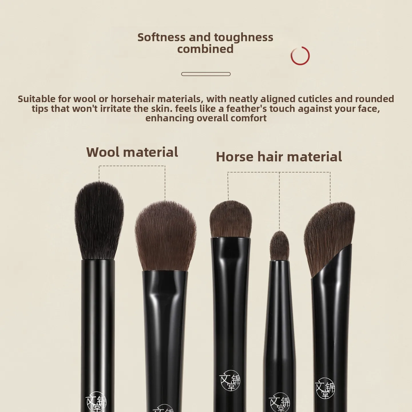 Set de 8 Brochas de Maquillaje de Pelo Animal de Madera de Nogal, Brochas Esponjosas para Colorete, Sombra de Ojos y Base, Herramienta Cosmética para Detalles y Difuminado