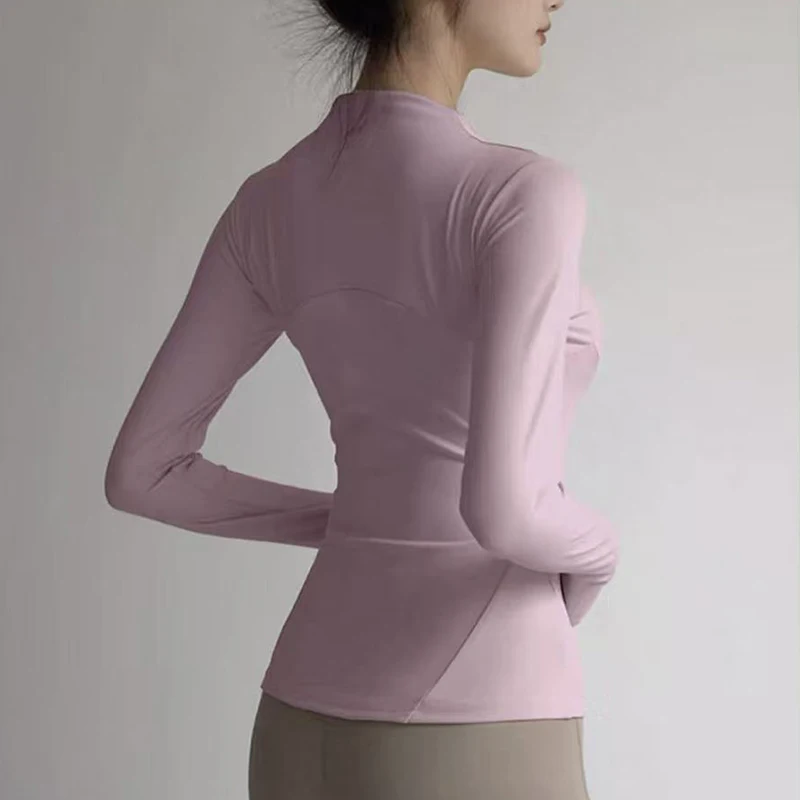 Chaqueta deportiva de Yoga transpirable ajustada para mujer, deportes profesionales para correr, Top de manga larga para efecto adelgazante, otoño