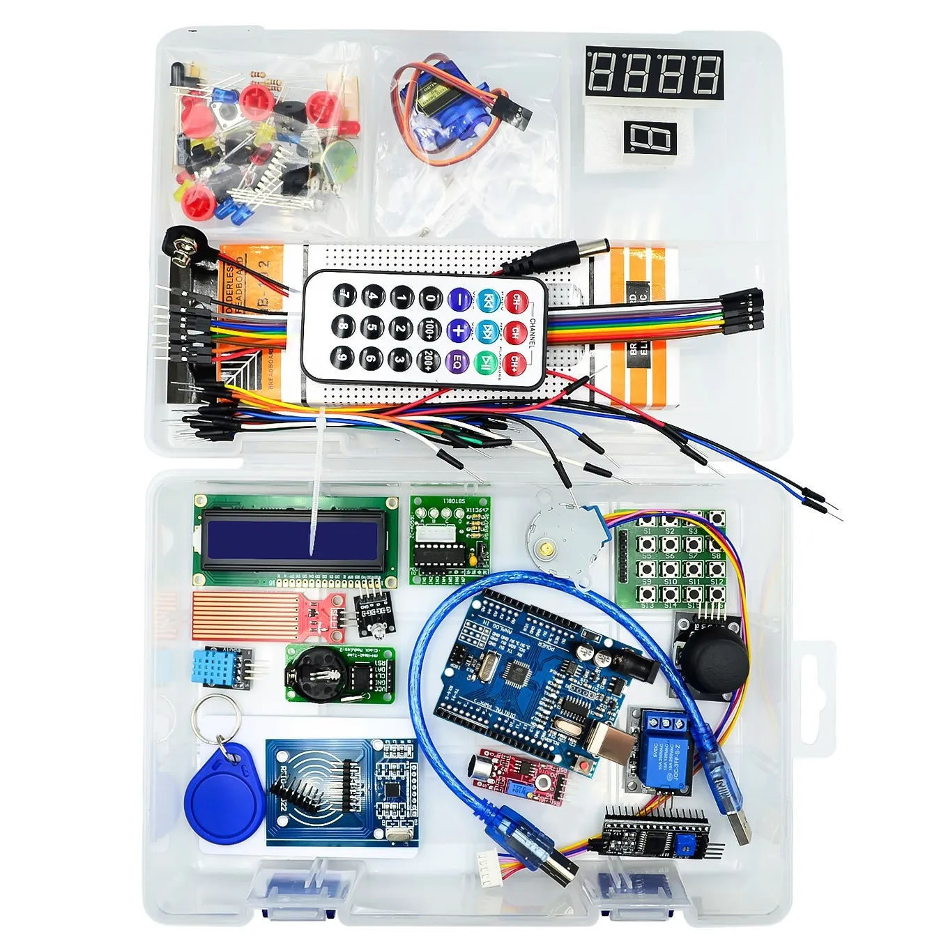Kit de inicio RFID para Arduino para UNO R3 versión oficial ATMEGA328P RFID versión mejorada Suite de aprendizaje con caja de componentes