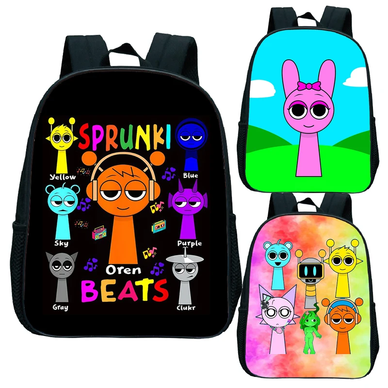 Sprunki Mochila para niños de guardería Incredibox Mochila de dibujos animados para niños y niñas Mochila Infantil Mini mochilas para niños