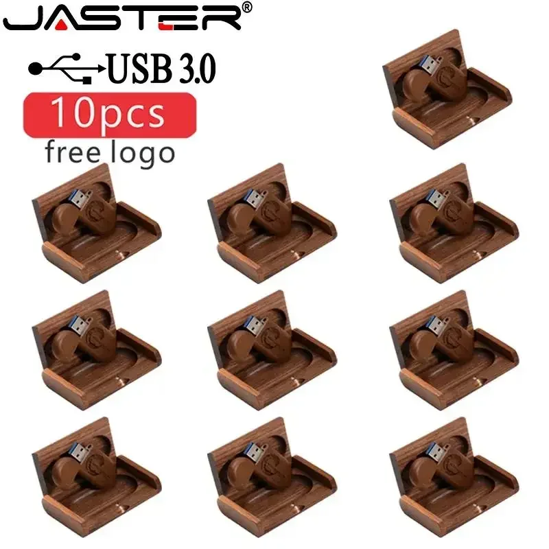Memorias USB 3.0 de Madera, Lote de 10 Unidades, Logotipo Gratuito, 128GB, 64GB, 32GB, Pendrive de Bambú, Regalo Empresarial Creativo