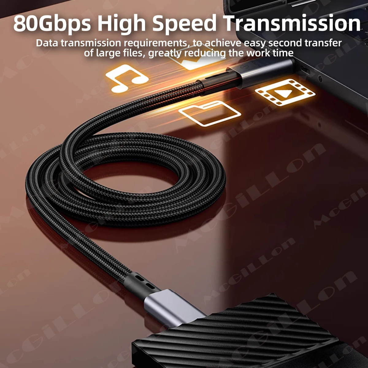 Cable USB5 de 80 Gbps y 240 W 8K para Thunderbolt 5 Tipo C, Carga Rápida Thunderbolt 4, USB 5.0, Cable de Transferencia de Datos USB-C a C para Portátil