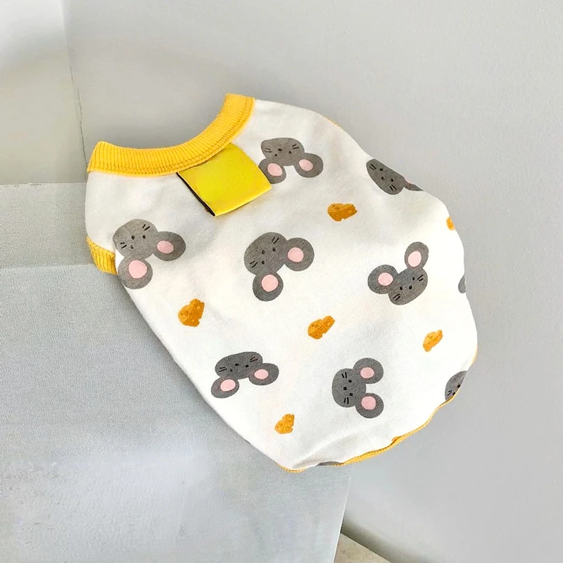 Ropa para perros, chaleco de verano para cachorros, jersey fino de Pomerania, camiseta con estampado de oso, ropa de dibujos animados de peluche, productos para perros XS-XL