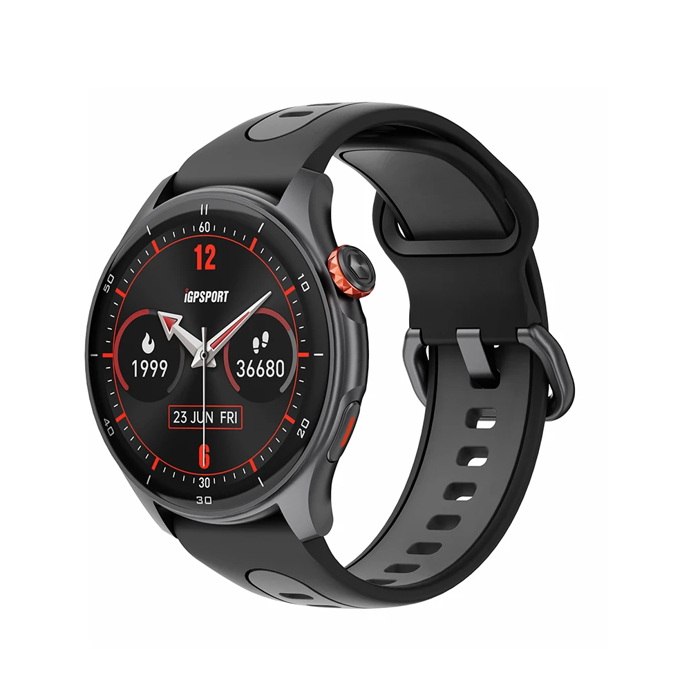 Reloj Inteligente iGPSPORT LW10 con Pantalla AMOLED de 1.43'', Rastreador GPS GNSS, Más de 50 Modos Deportivos, Monitor de Frecuencia Cardíaca/SpO2, Llamadas Bluetooth para Correr, etc.