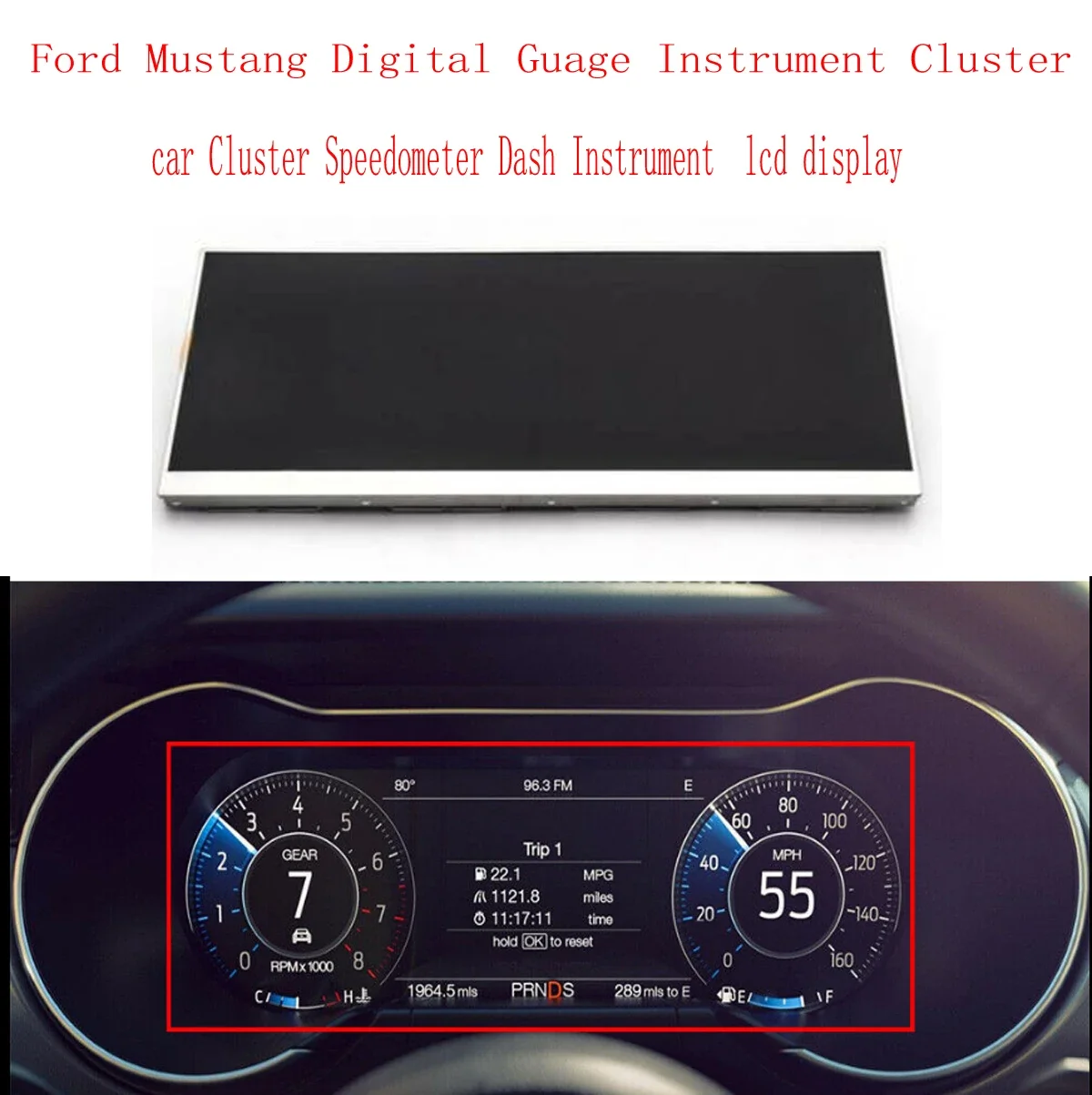 Pantalla LCD a Color de 12,4 pulgadas para Ford Mustang, Panel de instrumentos de calibre Digital, velocímetro 2015-2022 LS124M5LZ01 LS124M5LZ01A