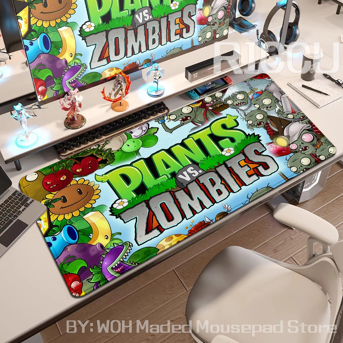 Alfombrilla de ratón PLANTS VS ZOMBIE PVZ MAPS XXL, alfombrilla de escritorio para teclado, 90x40cm, tapis de souris, PC, teclado mecânico, accesorios para ordenador portátil