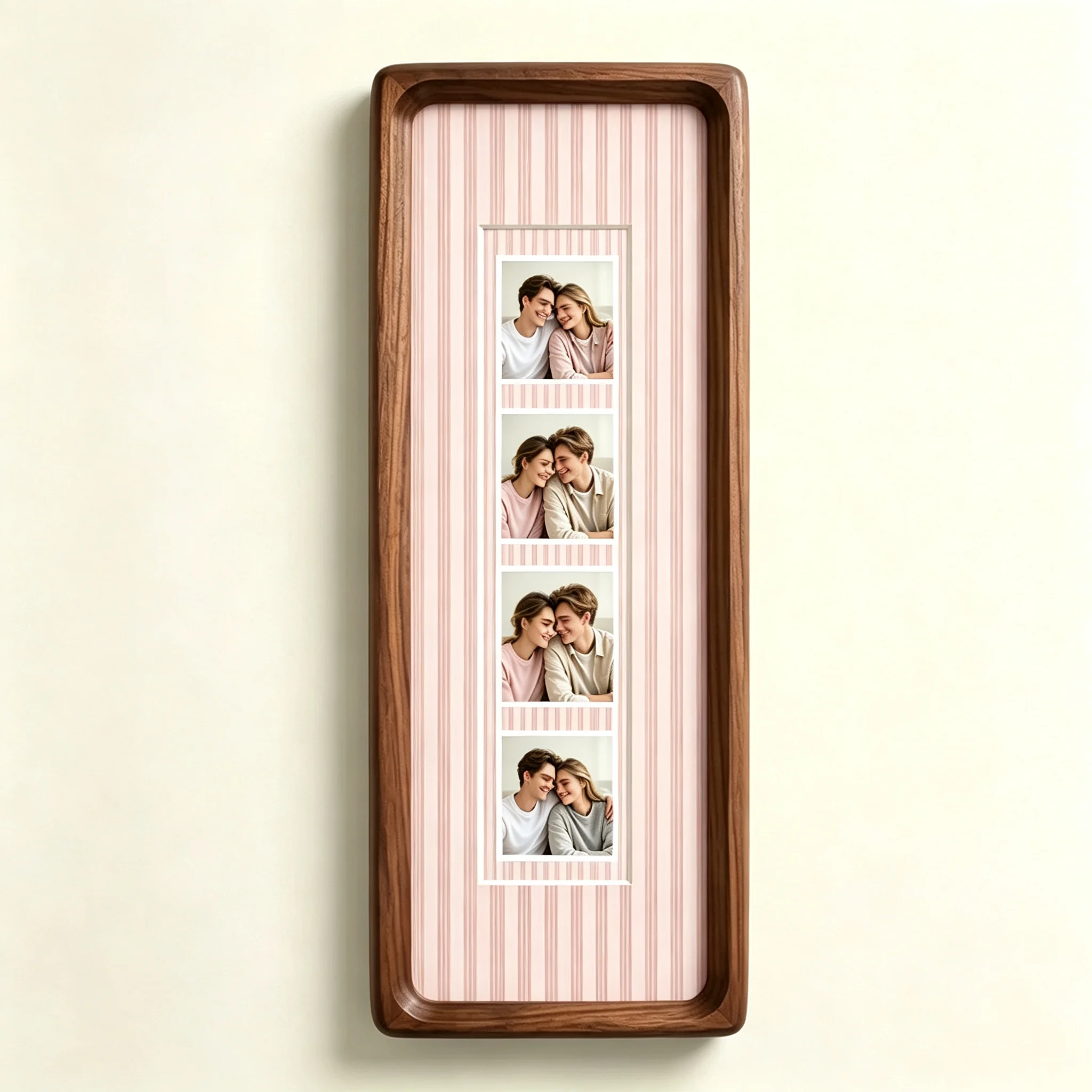 Marco de Fotos Personalizado para Parejas, Marco de Tela a Rayas, Regalo de Aniversario para Parejas, Recuerdo de Boda