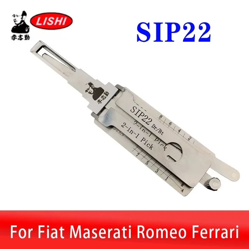 Herramienta de ganzuero Lishi 2 en 1 SIP22, decodificador original, herramienta para cerrajeros, herramienta para abrir puertas de coche para Fiat, Maserati, Romeo, Ferrari