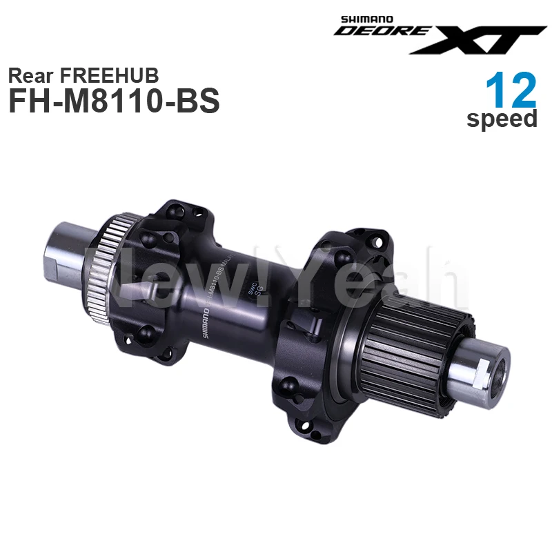Grupo de bujes SHIMANO DEORE XT M8110 Buje delantero 100/110x15 mm y eje trasero FREEHUB 142/148x12 mm E-THRU - Radios rectos 12 velocidades
