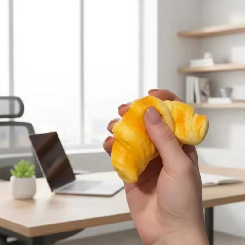 1/2/3 Piezas Juguete Blandito de Croissant para Apretar, de Subida Lenta, Pegajoso, para Aliviar el Estrés, Suave, Creativo, Simulación de Pan, Regalos Antiestrés