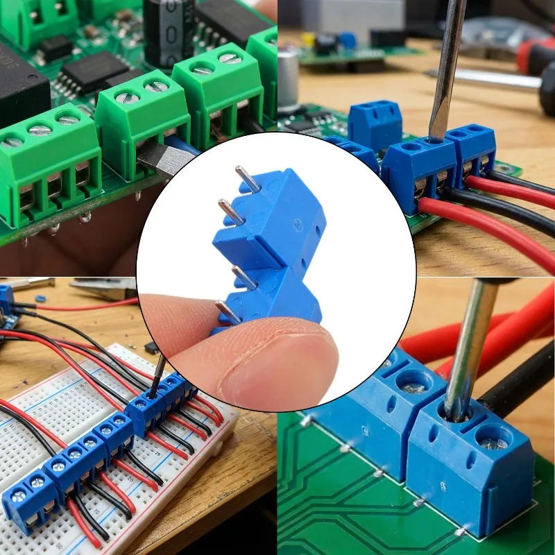 Conector de Bloque de Terminales PCB al por Mayor KF301 KF306, Bloques de Terminales PCB de 2 Pines, Kit Surtido de Conectores de Alta Corriente con Pin Recto de 5mm