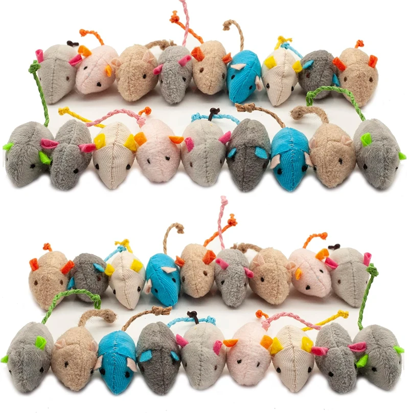 3/200 piezas Juguetes de ratón con sonajero para gatos, de piel sintética y con hierba gatera prellenada, juguetes interactivos para gatos de interior