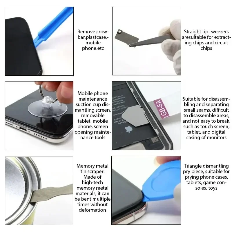 Juego de herramientas de reparación de teléfonos universales 22 en 1, Kit de mantenimiento de destornillador para teléfono móvil, iPad, portátil, herramientas de reparación, juego de apertura