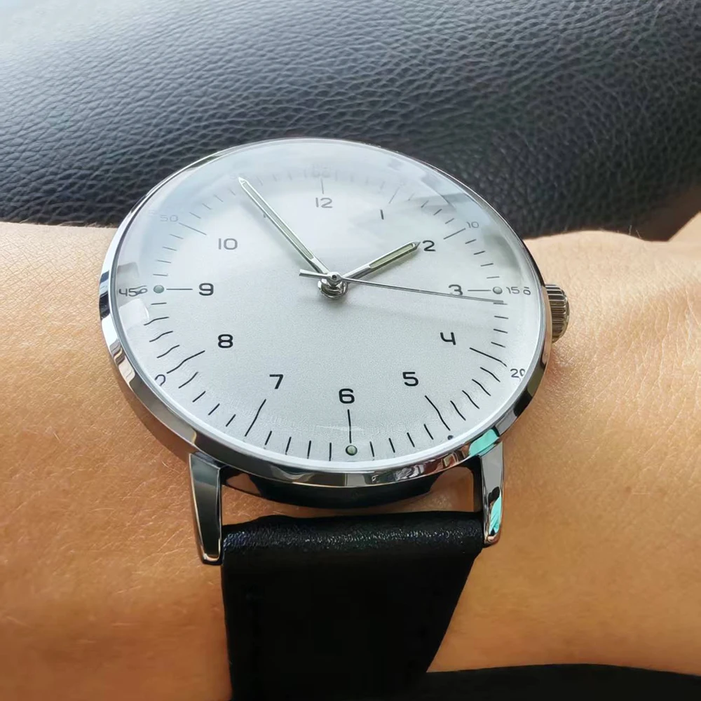 Reloj de Pulsera Mecánico Minimalista, Unisex, Movimiento Automático, Cristal Vintage, Diseño de Marca