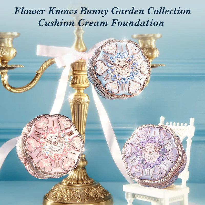 Flowerknows Bunny Garden Collection Air Cushion CC Cream Base de Maquillaje Facial Corrector Coreano de Larga Duración