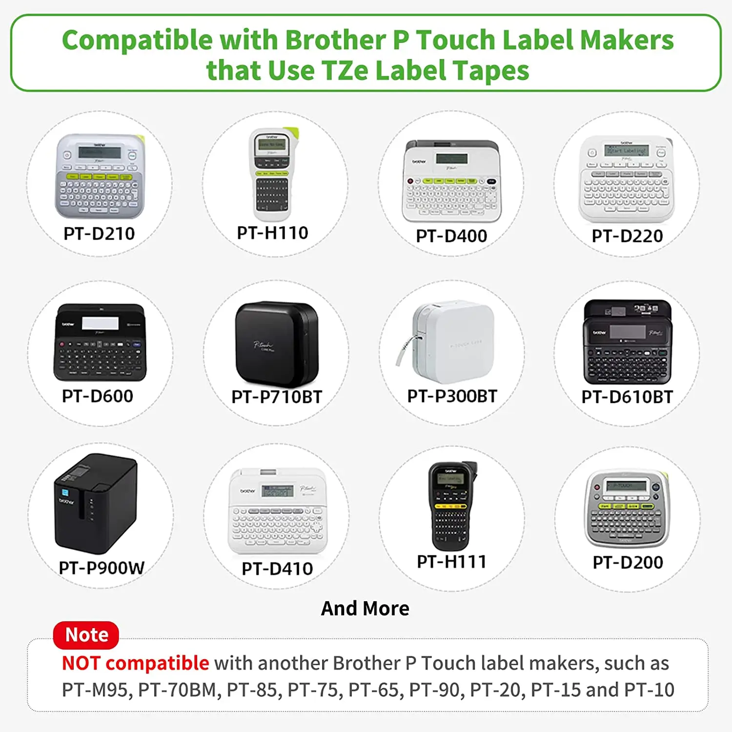 TZ-231 TZ-251 tz631 TZ-131 Cinta de etiquetas 12 mm Compatible con cinta laminada Brother tze para fabricante de etiquetas P-touch H110 H200