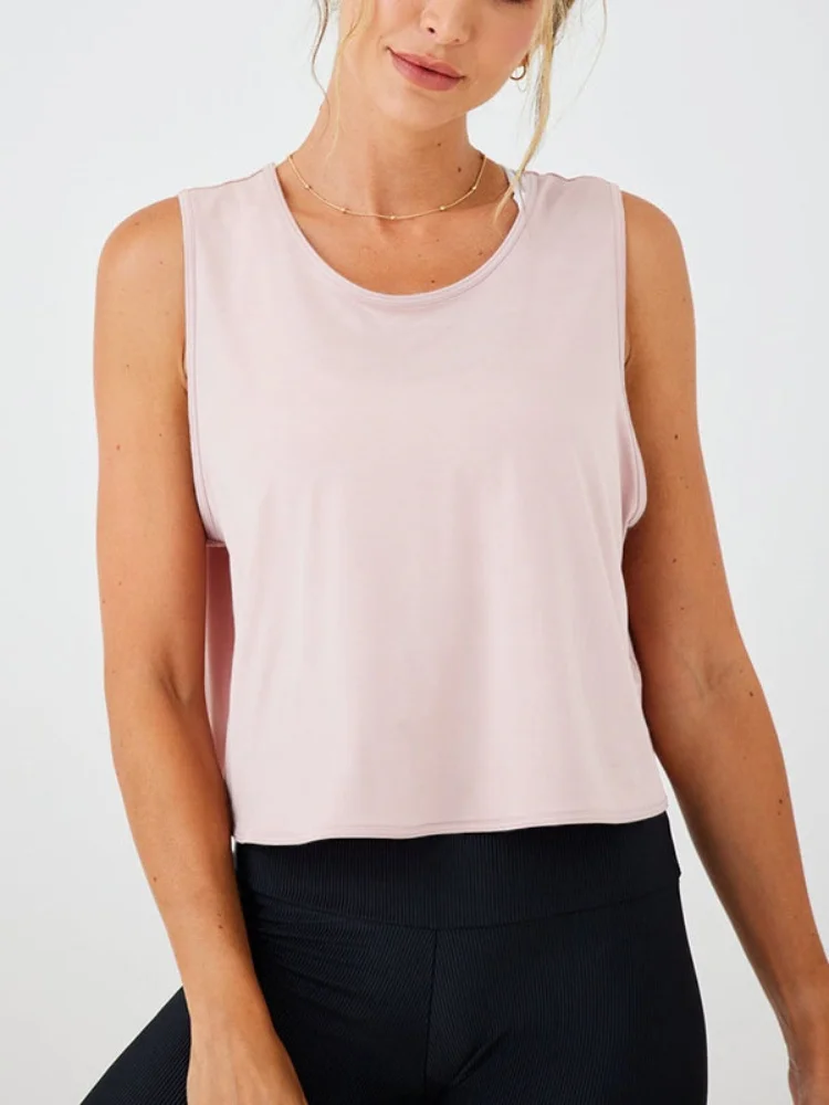 Camisetas sin mangas de Yoga con espalda cruzada transpirable para mujer, chaleco de entrenamiento para gimnasio y Fitness, camisetas deportivas sin mangas para correr de secado rápido personalizadas