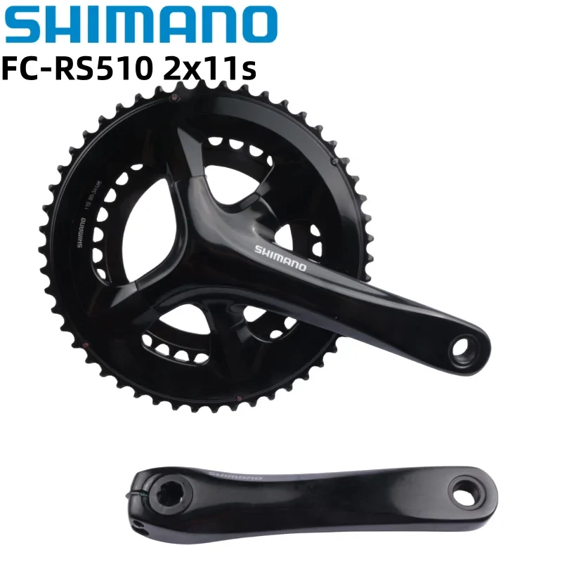 Platos y bielas Shimano RS510 22s 165MM 170MM 172,5 MM 175MM 50-34T 2x11 velocidades rueda dentada de bicicleta de carretera manivela negra doble plato