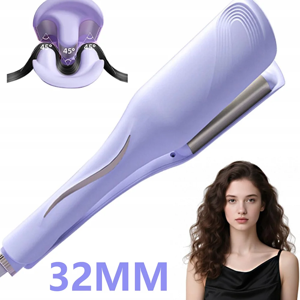 Rizador de Pelo de 32MM, Herramienta para Rizar con Ondas Profundas, Calentamiento Rápido, 4 Temperaturas Ajustables
