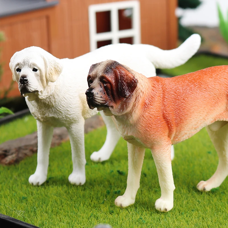 Oenux perro animales modelo Husky pastor alemán Rottweiler San Bernard figura de acción cachorro figuras PVC colección juguete chico regalo