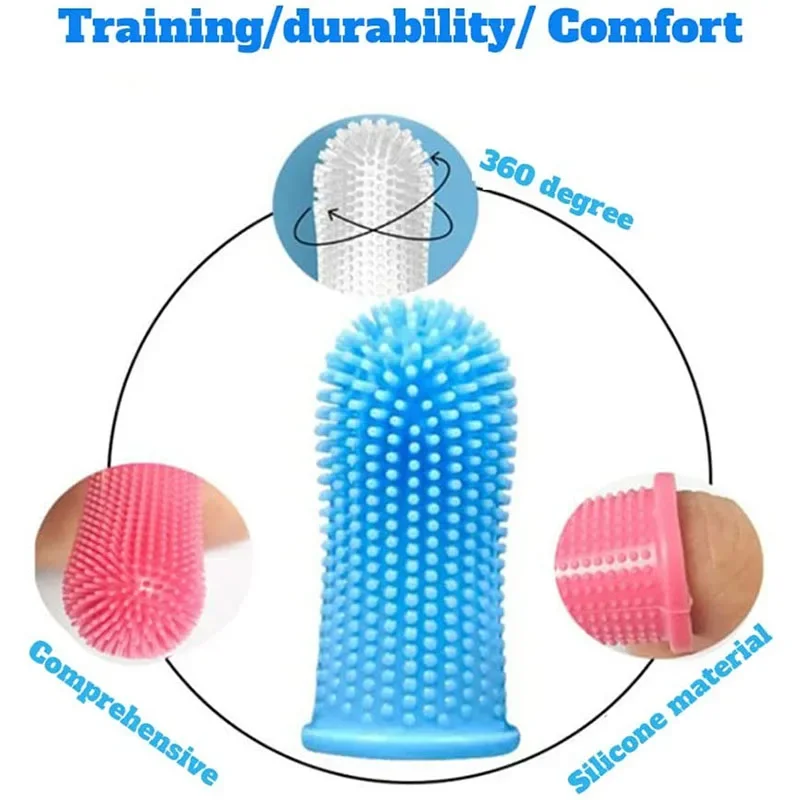 Cepillo de dientes súper suave para perros y mascotas, limpieza de dientes, cuidado del mal aliento, herramienta de cepillo de dientes de silicona no tóxica, suministros de limpieza para perros y gatos