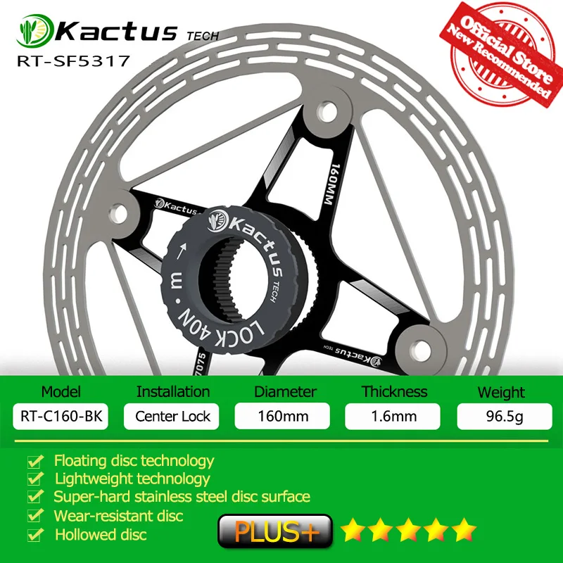 KACTUS-Rotor de freno de disco de bicicleta ultraligero, bloqueo central de 140/160mm, grueso, AL7505, freno flotante de disco de enfriamiento rápido para bicicleta eléctrica de montaña y carretera