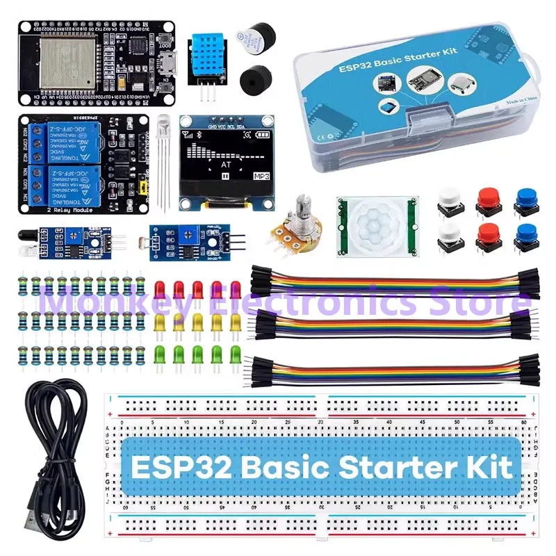 Kit de Inicio de módulo ESP32 para ESP-32S, placa de desarrollo WIFI, Sensor de pantalla de relé, desenvolv