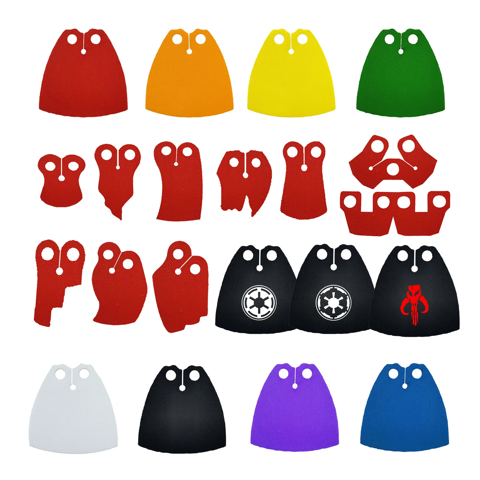 Capa para personaje de película SW, figura de acción mandaloriana, capa de ladrillo, minifigs, capas, imperio galáctico, clon, soldados, bloque de construcción