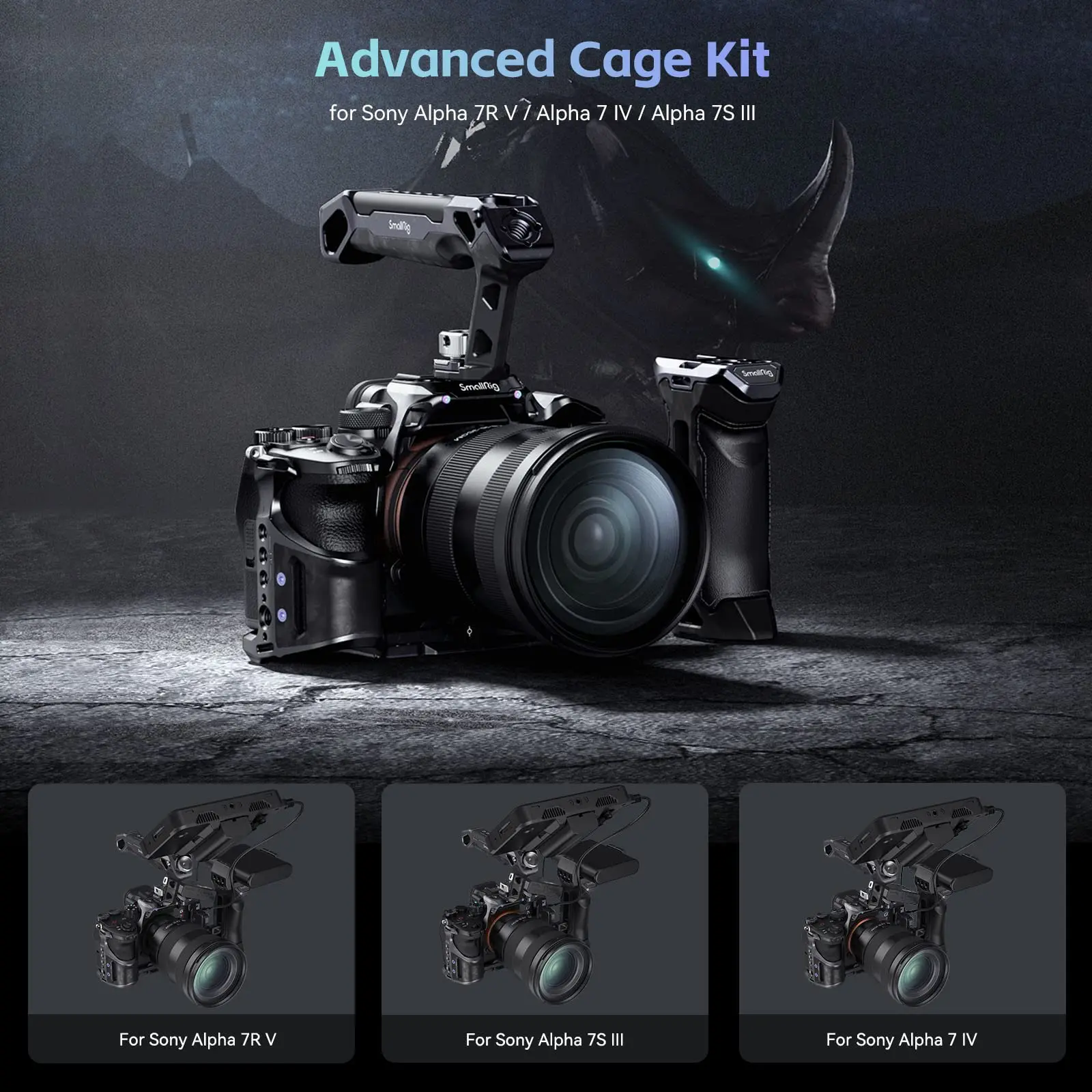 Kit de jaula avanzada SmallRig "Rinoceronte" para Sony Alpha 7R V / Alpha 7 IV / Alpha 7S III 3710