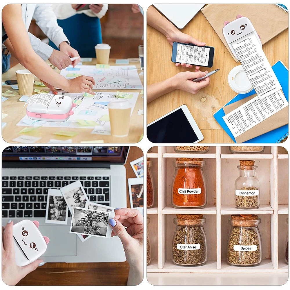Impresora térmica portátil MINI inalámbrica BT 203dpi etiqueta fotográfica Memo impresión de preguntas incorrectas con Cable USB Imprimante portátil