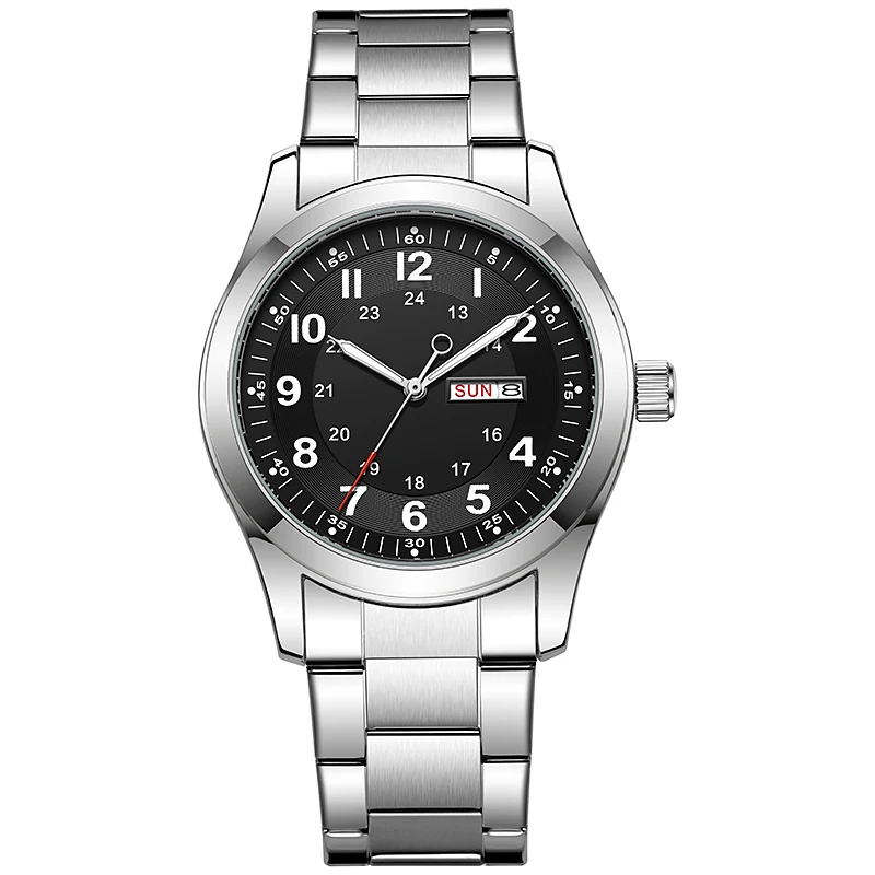 Reloj de Pulsera 2026 de 42 mm con Esfera Luminosa, Función de Día y Fecha, Correa de Lona Verde, Resistente al Agua 30M, Correa Color Caqui
