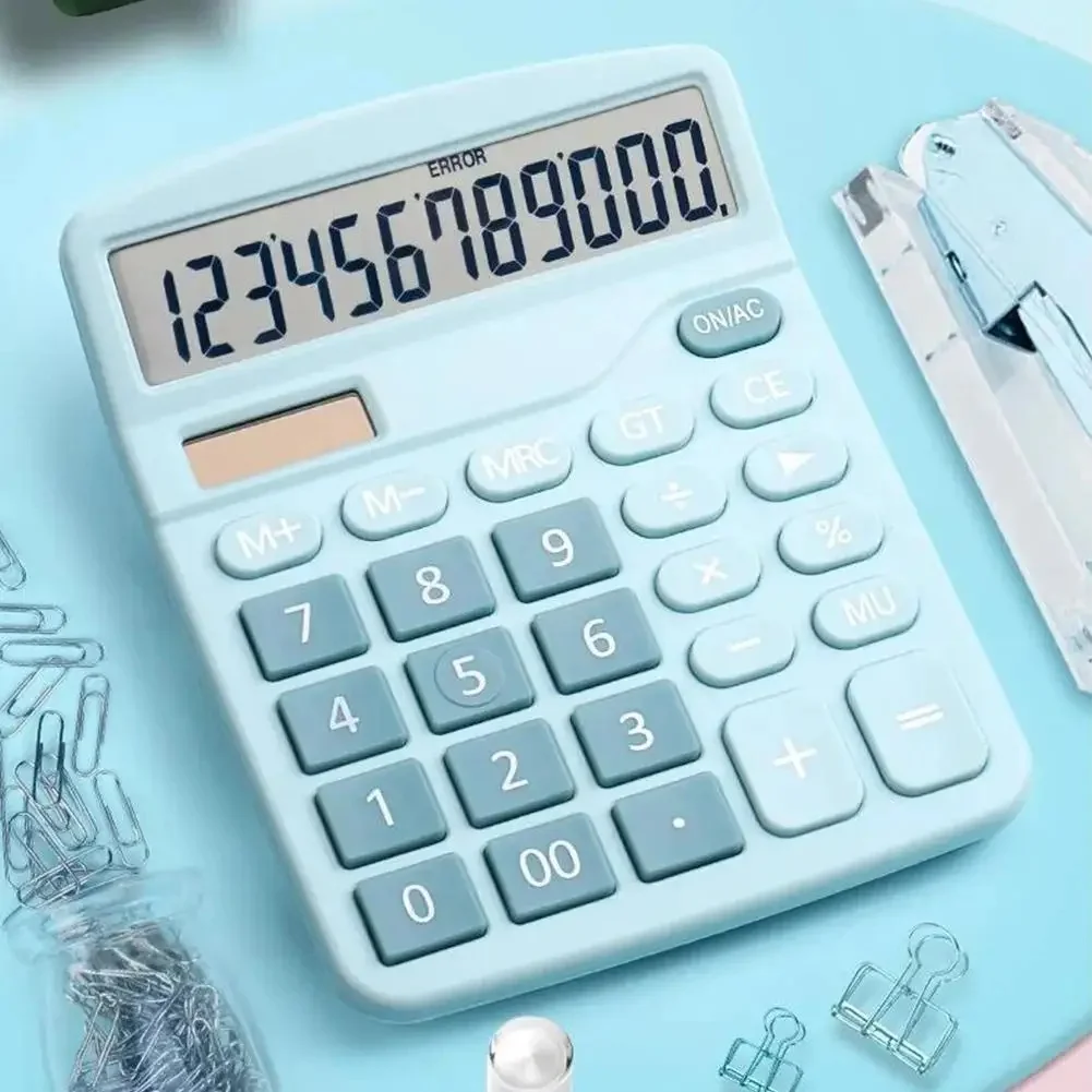 Calculadora electrónica de 12 dígitos, calculadora Solar, fuente de alimentación Dual, calculadora para el hogar, oficina, escuela, herramientas de contabilidad financiera