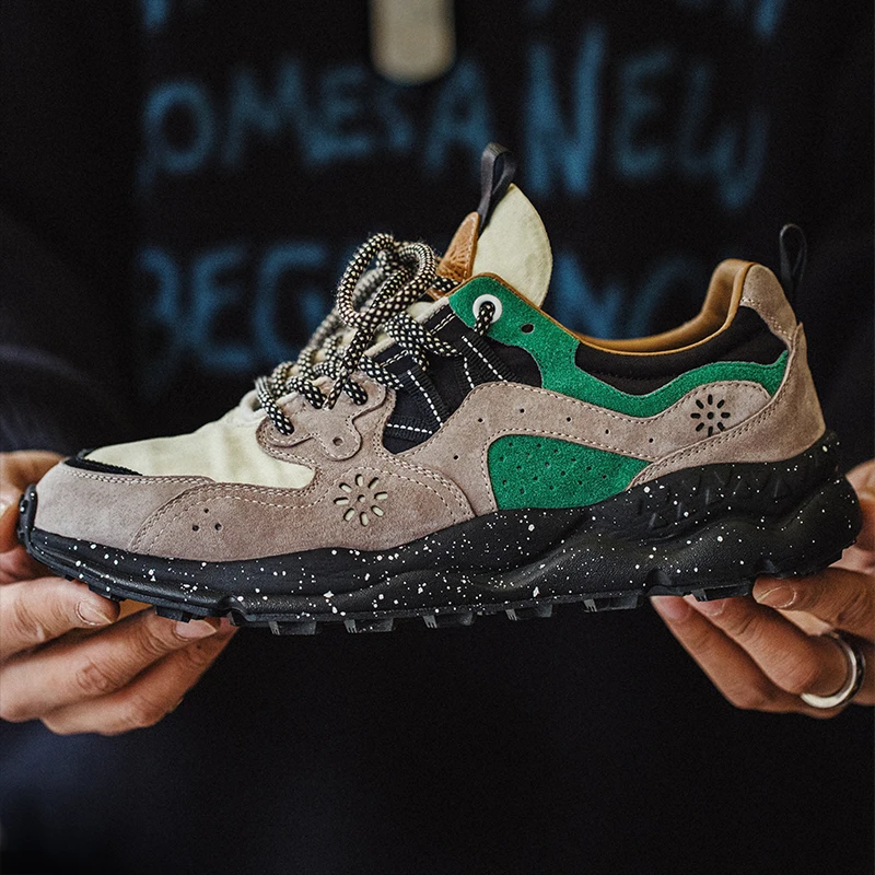 Maden 80's zapatos para correr con empalme Retro para hombres, zapatillas cómodas y transpirables versátiles, zapatos informales bajos para exteriores para hombres