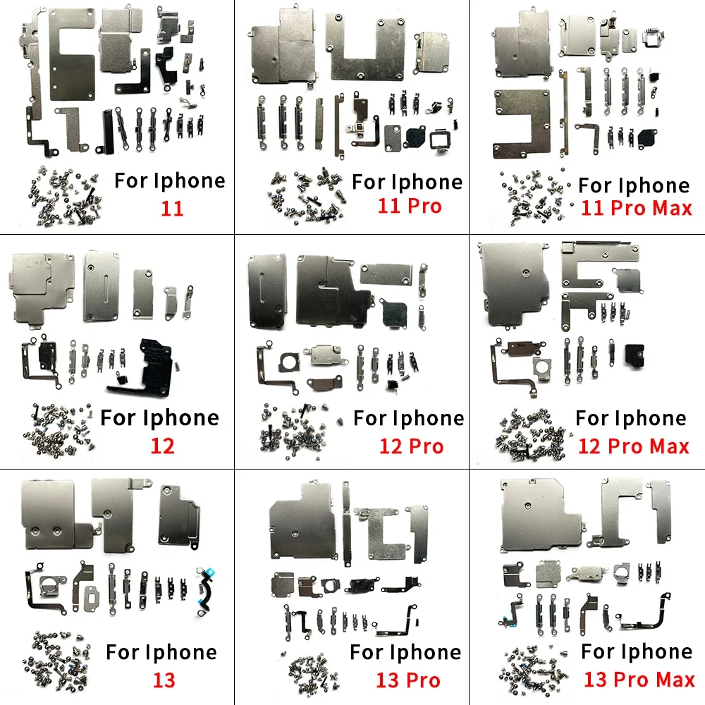 Juego Completo de Tornillos, Soporte Interno de Metal, Piezas de Repuesto, Placa Protectora para iPhone 11 12 13 14 Pro Max Mini 14 Plus