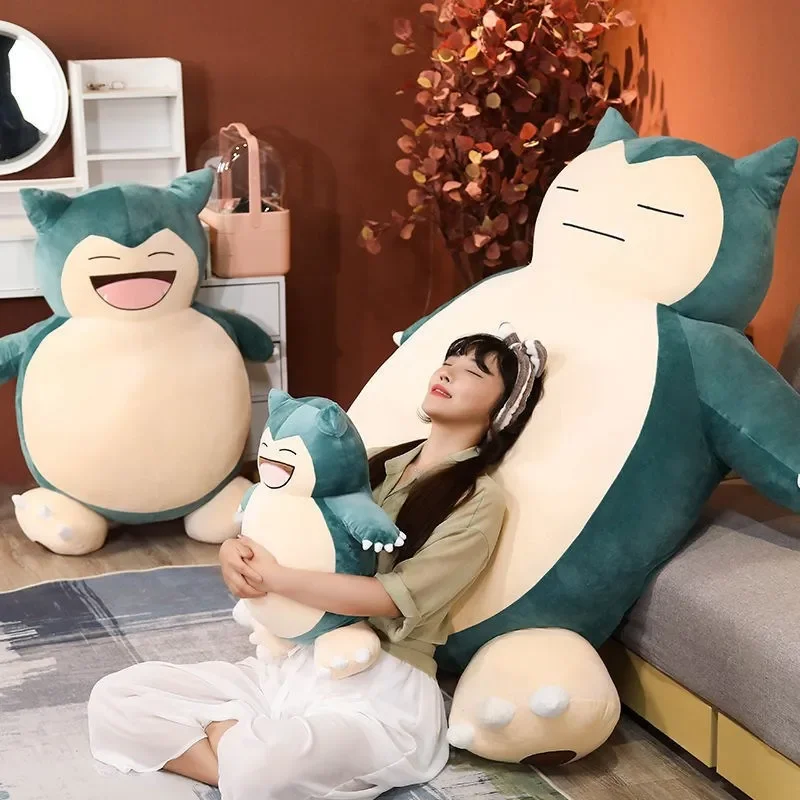 30/200cm enorme Pokemon Snorlax Anime juguetes de peluche grande Pokémon Plushie Kawaii funda de cuero semiacabado almohada regalo para niños