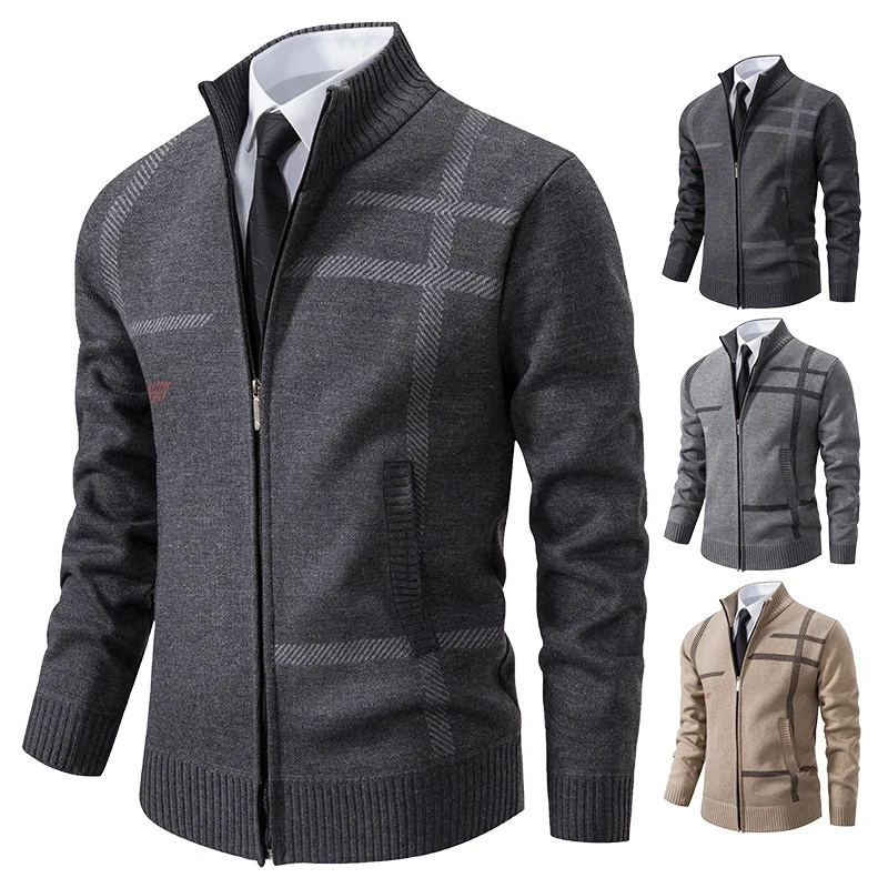 Cárdigan de punto para hombre, camisa de pie, abrigo informal, ropa de primavera y otoño, novedad de 2023