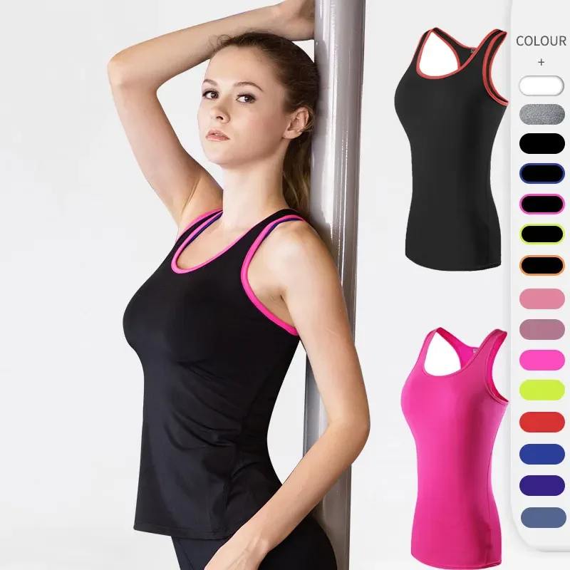 Chaleco de Yoga Sexy para mujer, secado rápido, sin mangas, Color sólido, secado rápido, correr, gimnasio, deporte, camisas de Yoga para mujer, camiseta sin mangas para Fitness