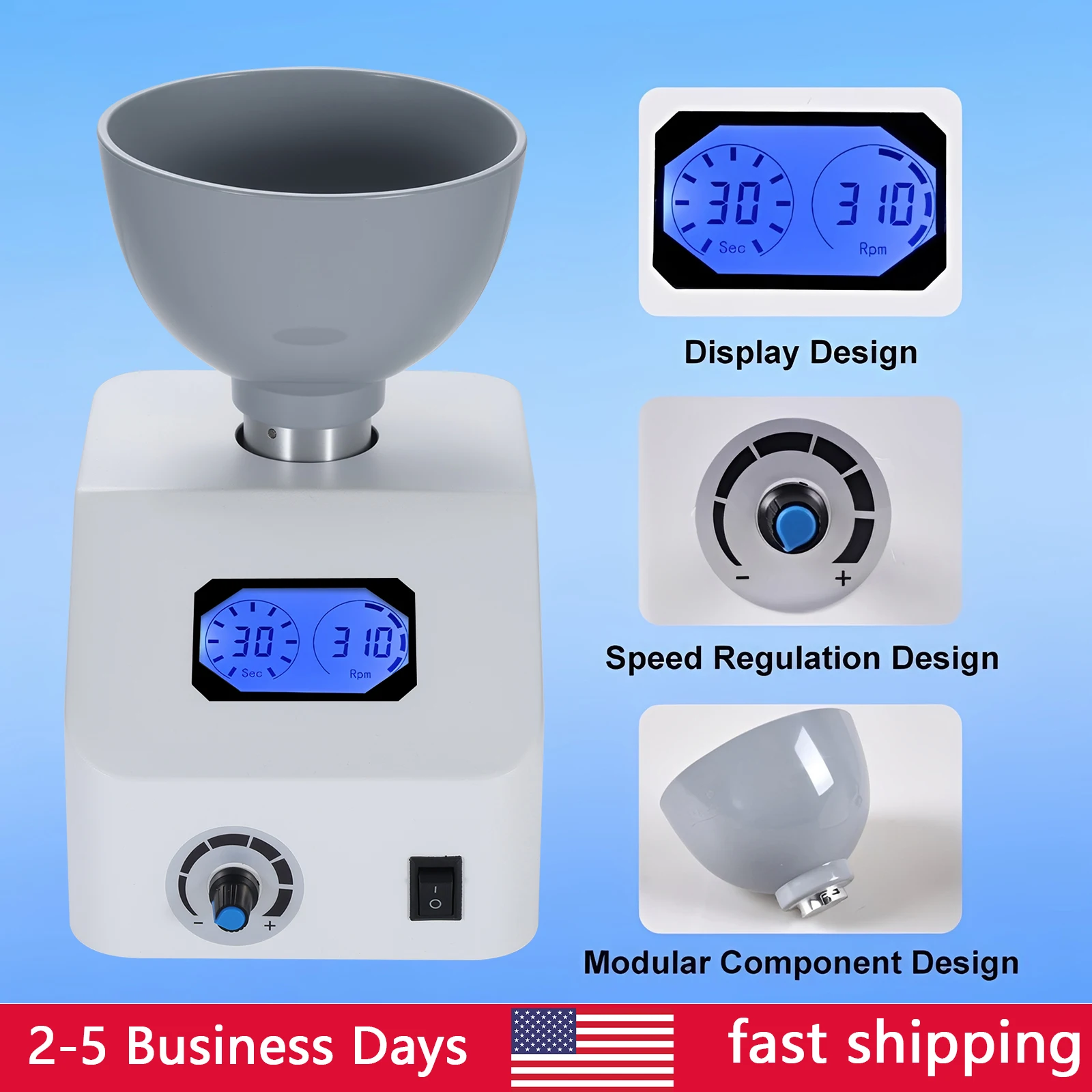 Mezcladora de Alginato para Laboratorio Dental - Mezcladora de Yeso de 300 RPM para Mezclar Materiales de Impresión