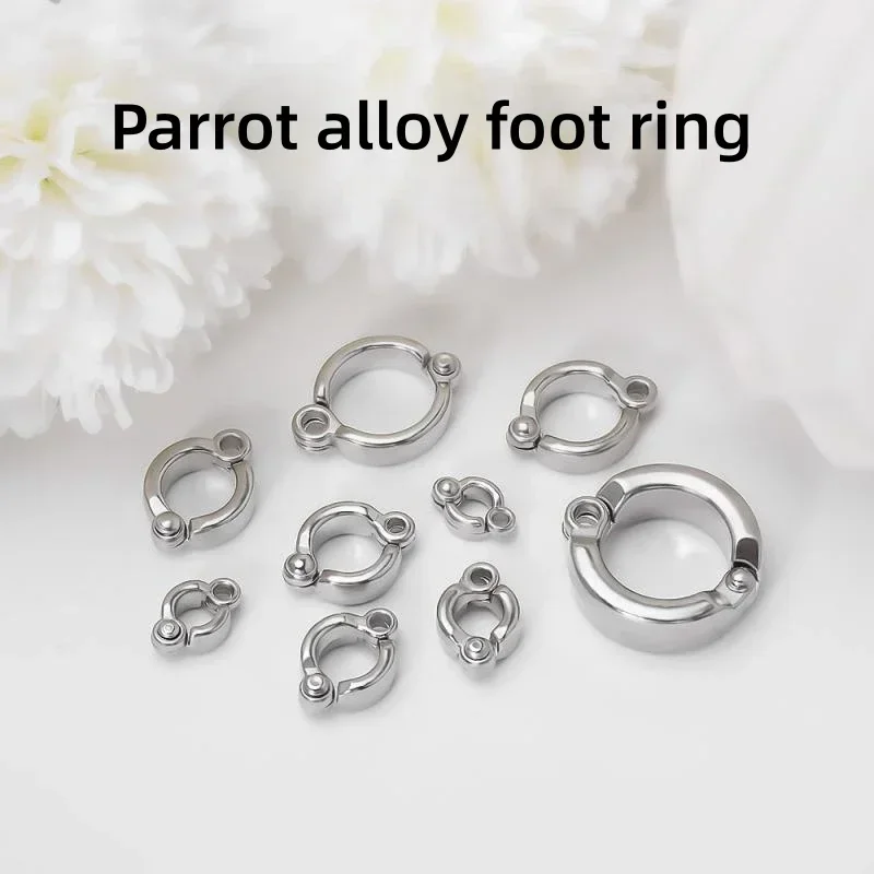 Anillos de pie para loros, anillos de Metal para patas de pájaros y mascotas, actividades de entrenamiento con moscas al aire libre, Clip de apertura antipérdida, accesorios de correa de 0,45 a 1,15 CM