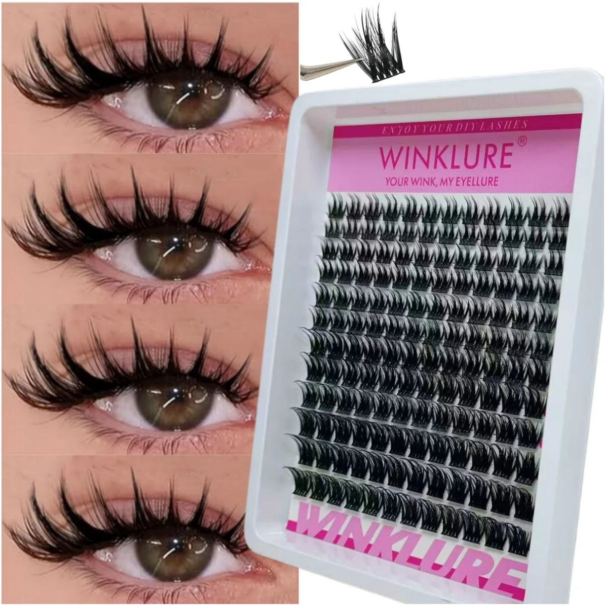 WINKLURE - Grupos de Pestañas Manga, Pestañas Naturales con Efecto de Hada, Extensiones de Pestañas Esponjosas, Pestañas Individuales para Cosplay de Anime