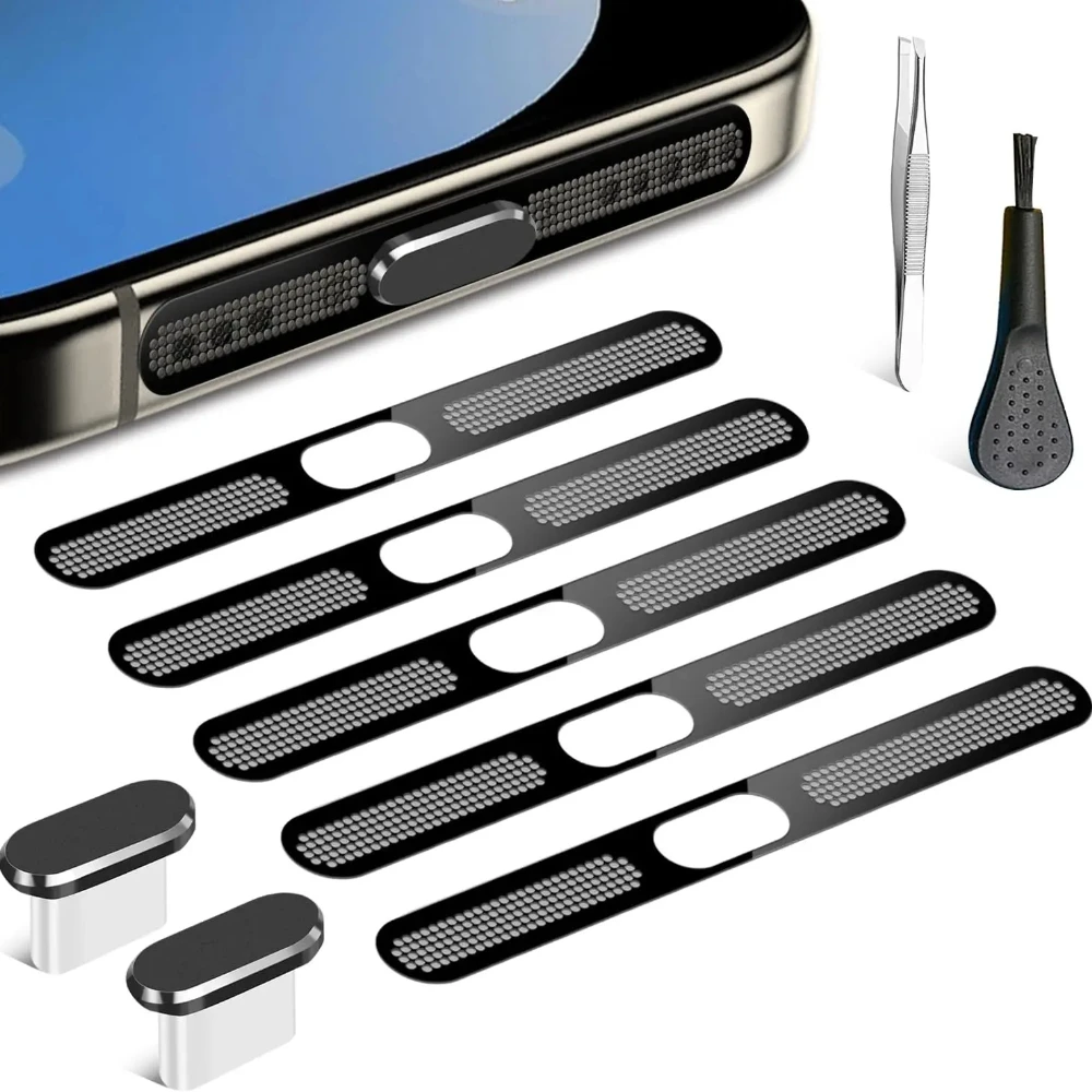 Juego de tapones antipolvo USB C, cubierta antipolvo para altavoz de teléfono y tapa protectora antipolvo para iPhone 17 iPhone 16 Pro Max iPhone 15 Pro Max