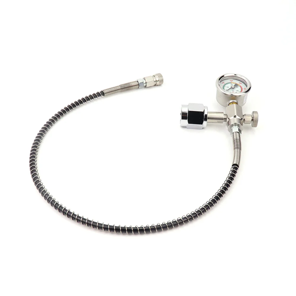 Adaptador de Carga para Estación de Llenado de SCBA CGA347 SCOTT MSA con Manómetro y Desconexión Rápida