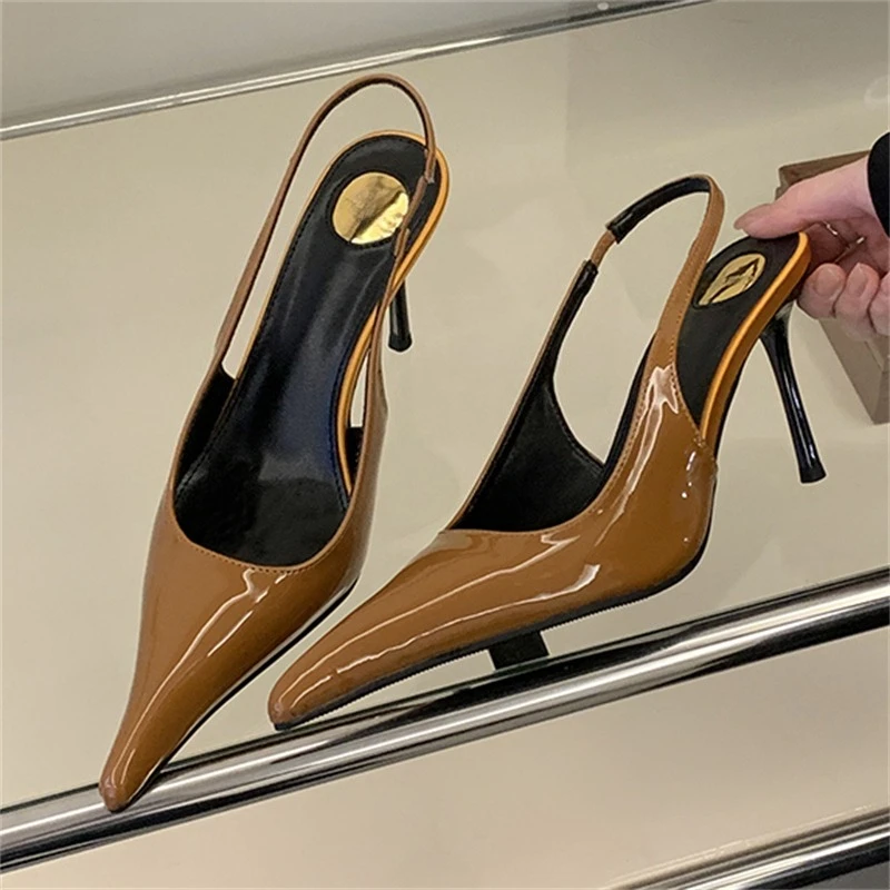 Zapatos de Tacón Alto con Punta en Pico y Hebilla Trasera de Diseñador, Elegantes y Sensuales para Mujer, Ideales para Bodas, Banquetes y Vestidos