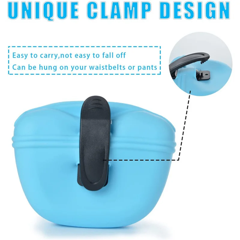 Bolsa de silicona para golosinas para perros, riñonera portátil para entrenamiento de perros, alimentador al aire libre, bolsa para aperitivos para cachorros, bolsa de almacenamiento de recompensa de alimentos, suministros para mascotas
